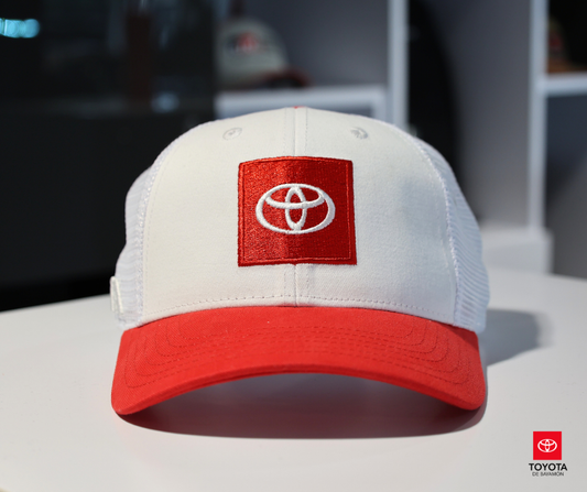 White & Red Toyota Prime Cap